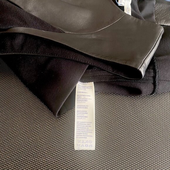 NWT REBECCA MINKOFF Black Genuine Leather Stretch Mini Dress XS US 2 MSRP $398 - Picture 8 of 12